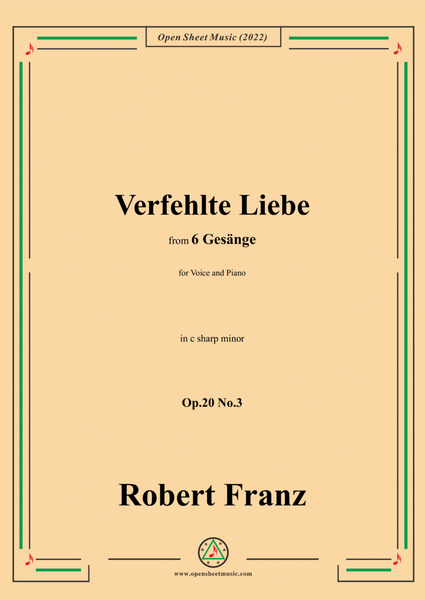 Franz-Verfehlte Liebe,in c sharp minor,for Voice and Piano image number null
