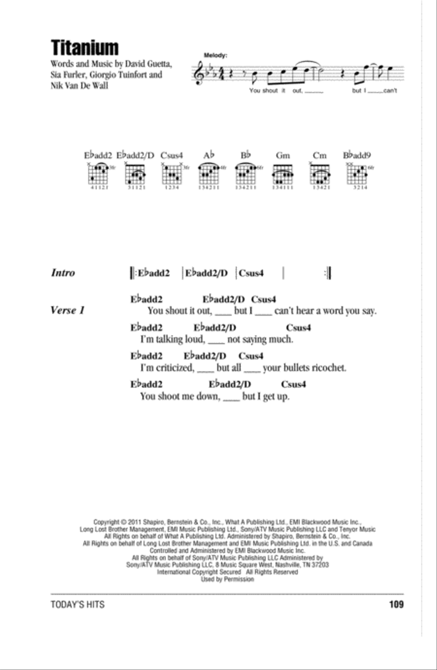 Titanium (feat. Sia) Titanium (feat. Sia) Acoustic Guitar scores gallery preview page 1