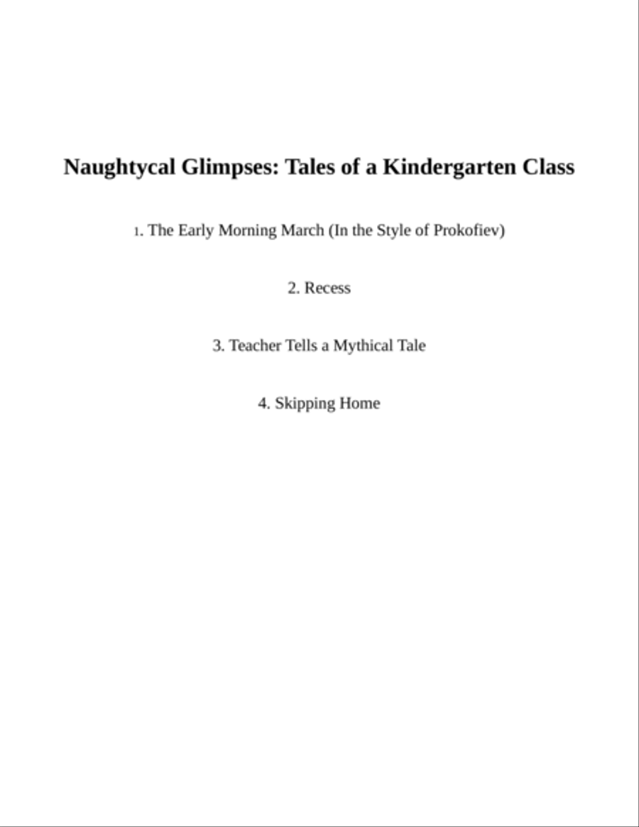 Naughtycal Glimpses: Tales from a Kindergarten Class Piano Solo scores gallery preview page 2