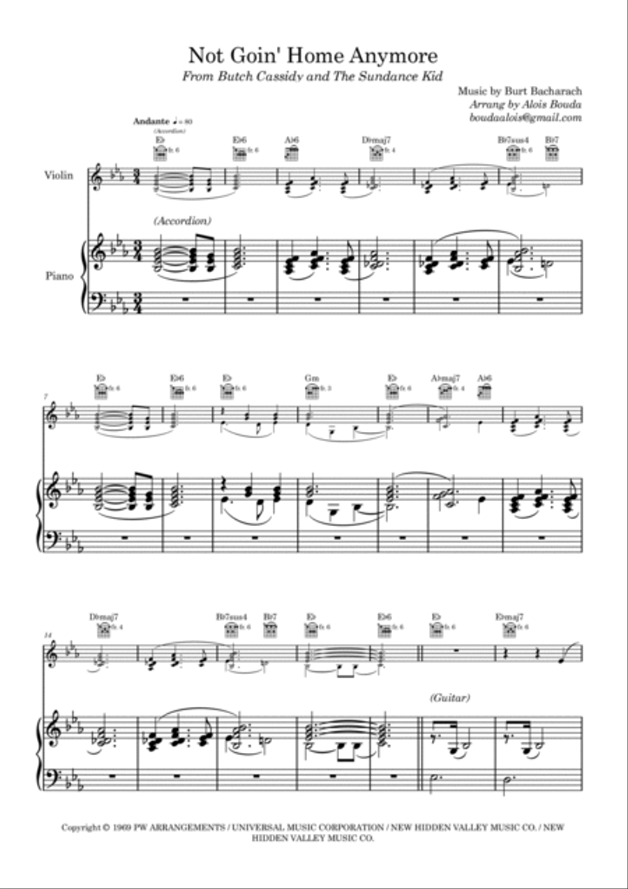 Not Goin' Home Anymore Not Goin' Home Anymore Violin Solo scores gallery preview page 2