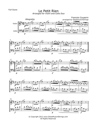 Couperin, F. - Le Petit Rien for Violin and Cello