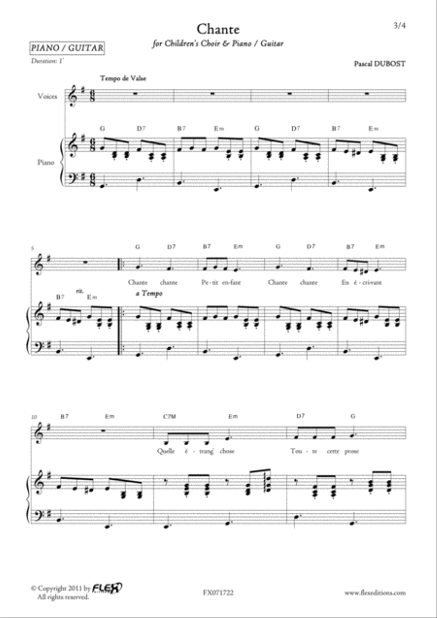 Chante Chante Children's Choir scores gallery preview page 3