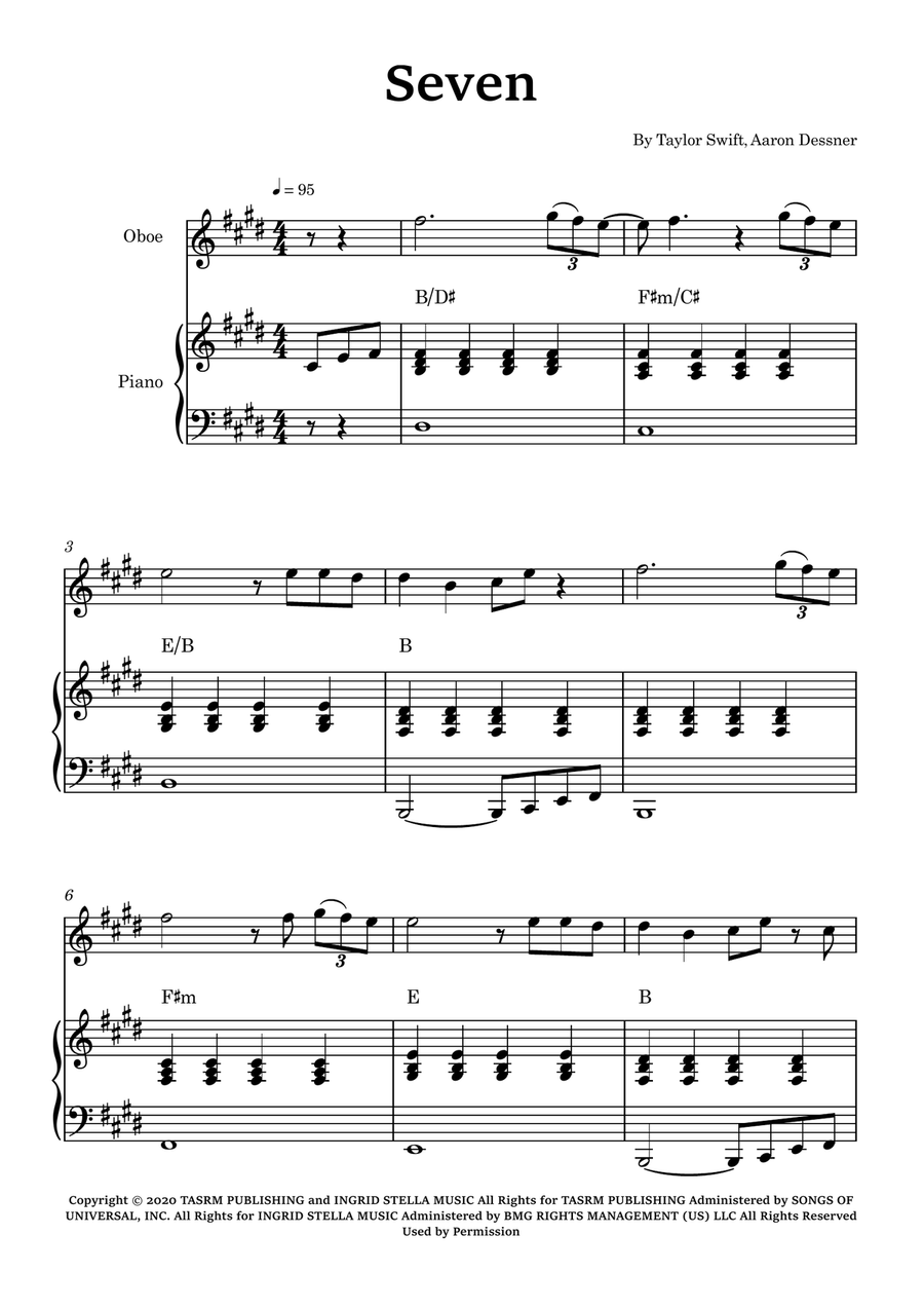 Seven Piano scores gallery preview page 1