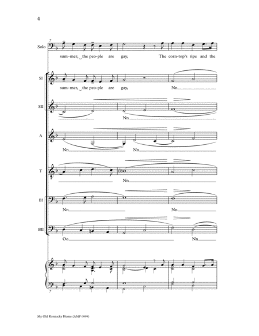 My Old Kentucky Home A Cappella scores gallery preview page 4