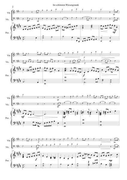 Im schönsten Wiesengrunde for violin, cello and piano image number null