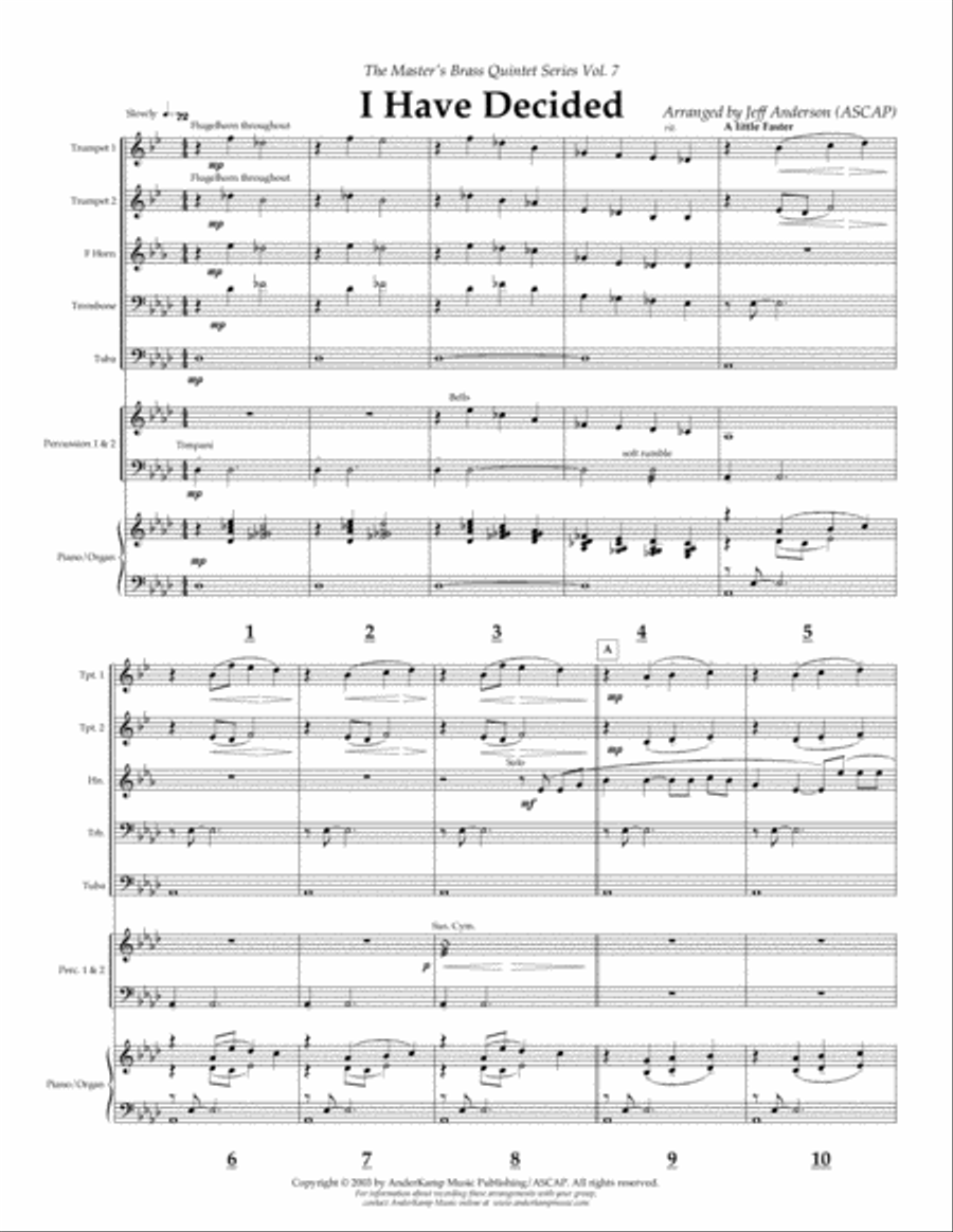 I Have Decided for Brass Quintet Brass Quintet scores gallery preview page 1