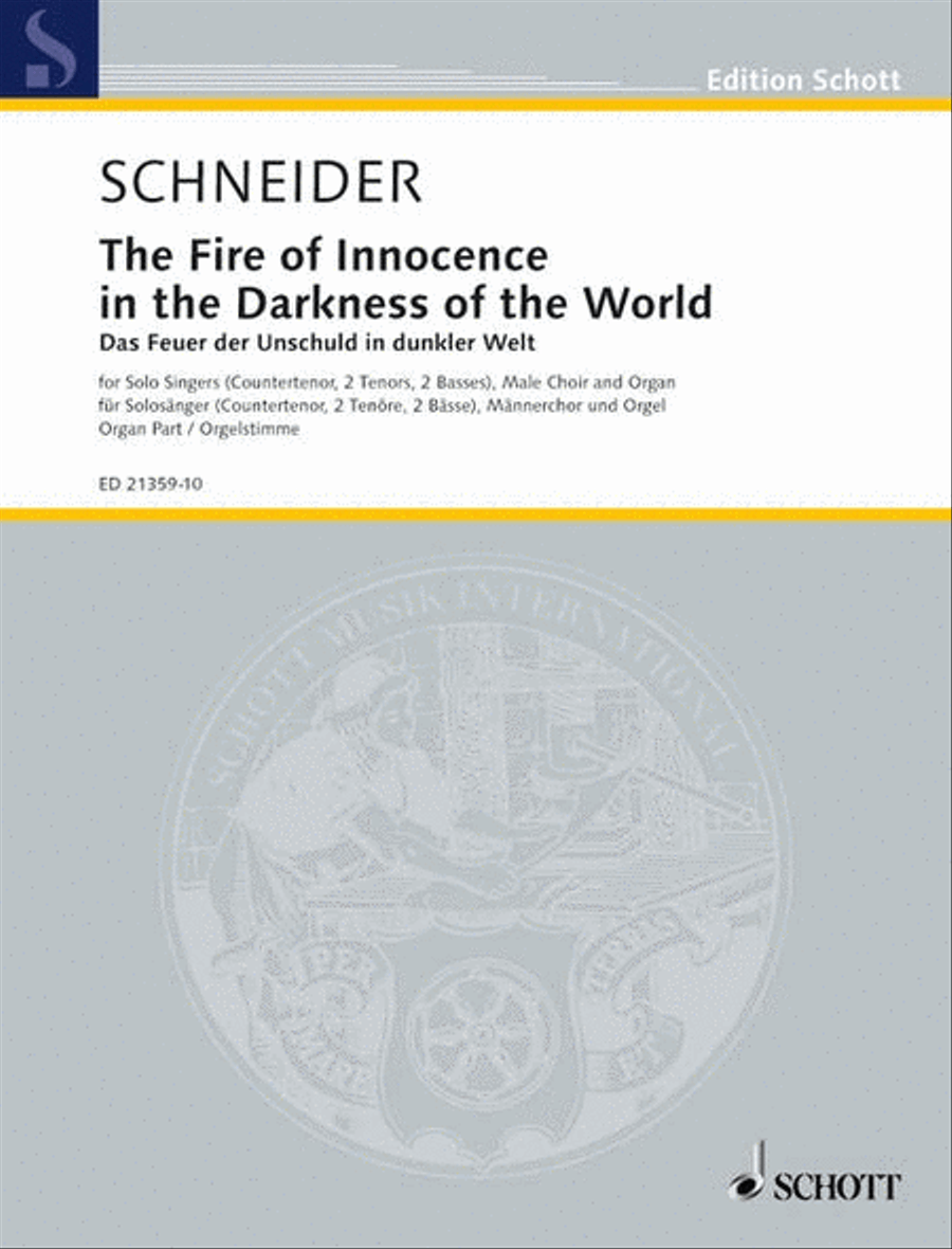 The Fire Of Innocence In The Darkness Of The World Organ Score Men's Choir scores gallery preview page 1