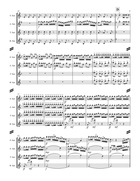 Rimsky-Korsakov – “Procession of Nobles” from Mlada (for Saxophone Quartet SATB) image number null