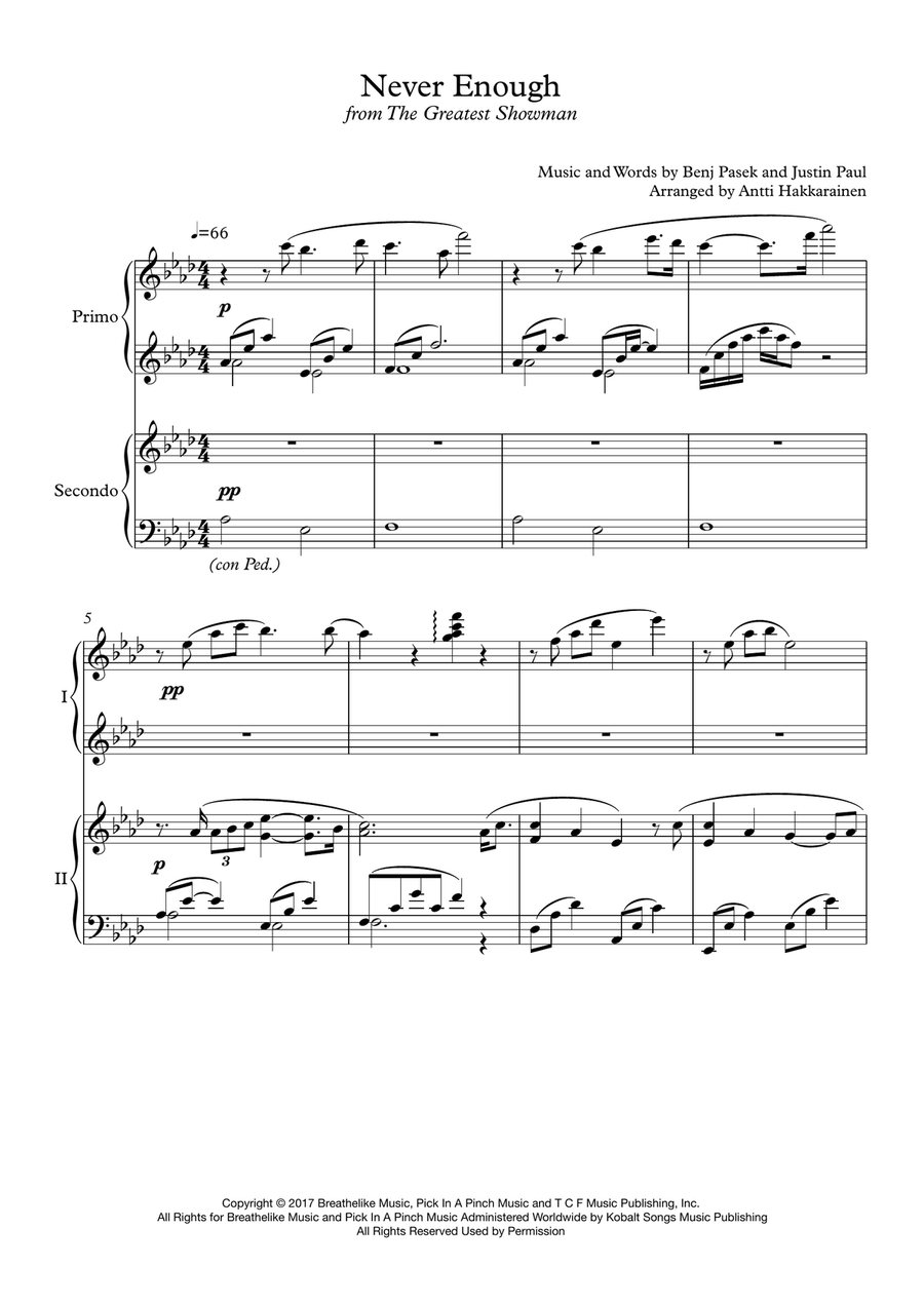 Never Enough Never Enough 1 Piano, 4-Hands scores gallery preview page 2