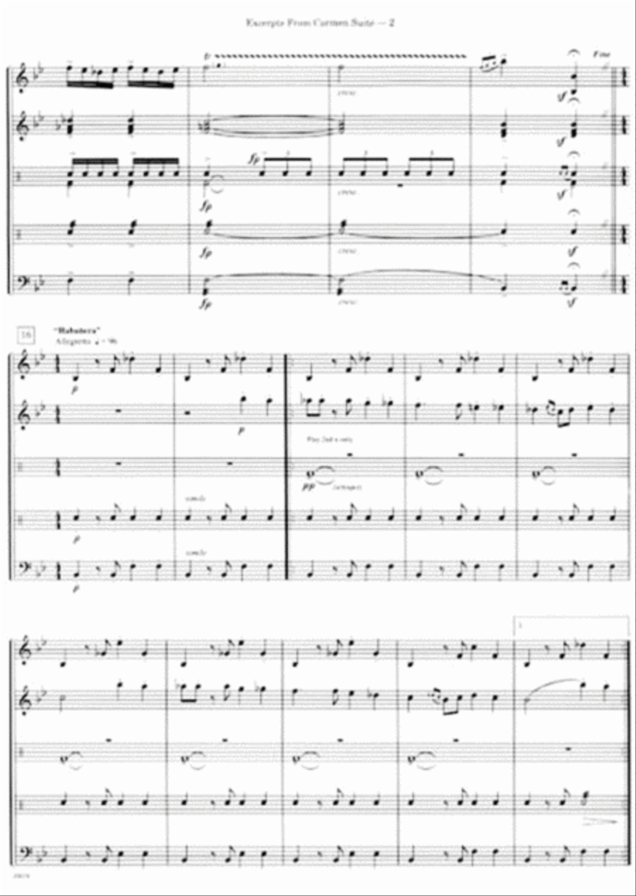 Excerpts From Carmen Suite Chamber Music scores gallery preview page 3