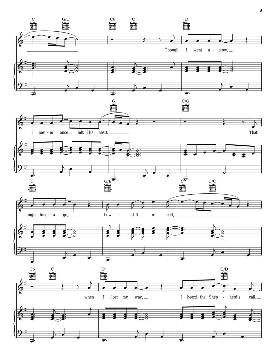 The Shepherd's Call Piano, Vocal, Guitar scores gallery preview page 3