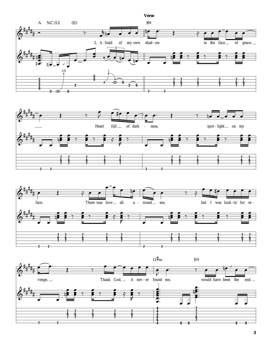 Tightrope Acoustic Guitar scores gallery preview page 3