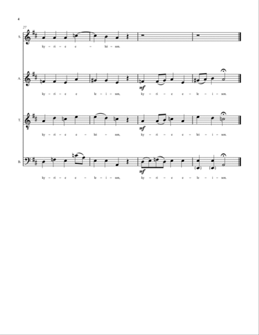 Missa Cappella - an a cappella mass for SATB choir and two soloists 4-Part scores gallery preview page 5