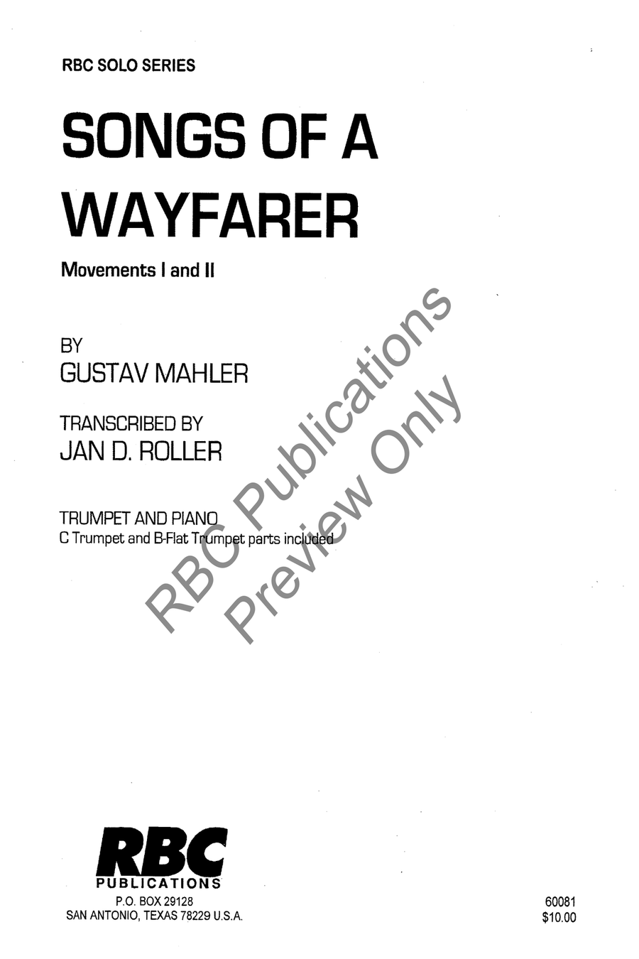 Songs Of A Wayfarer Mvts I and II Set of Parts scores gallery preview page 2