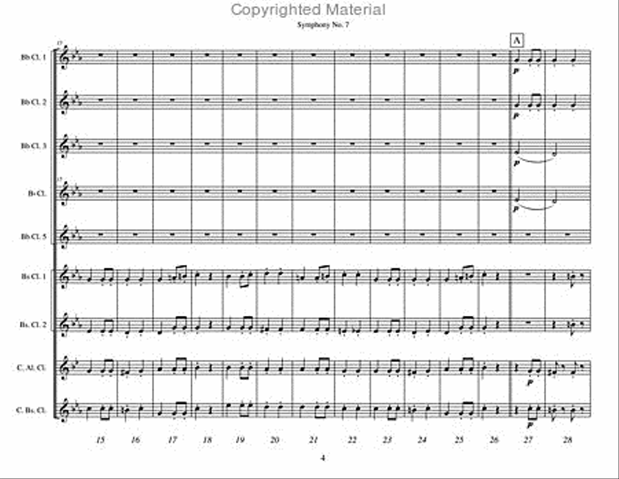 Symphony No. 7 Clarinet Choir scores gallery preview page 3