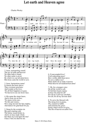 Let earth and heaven agree. A new tune to a wonderful Wesley hymn.