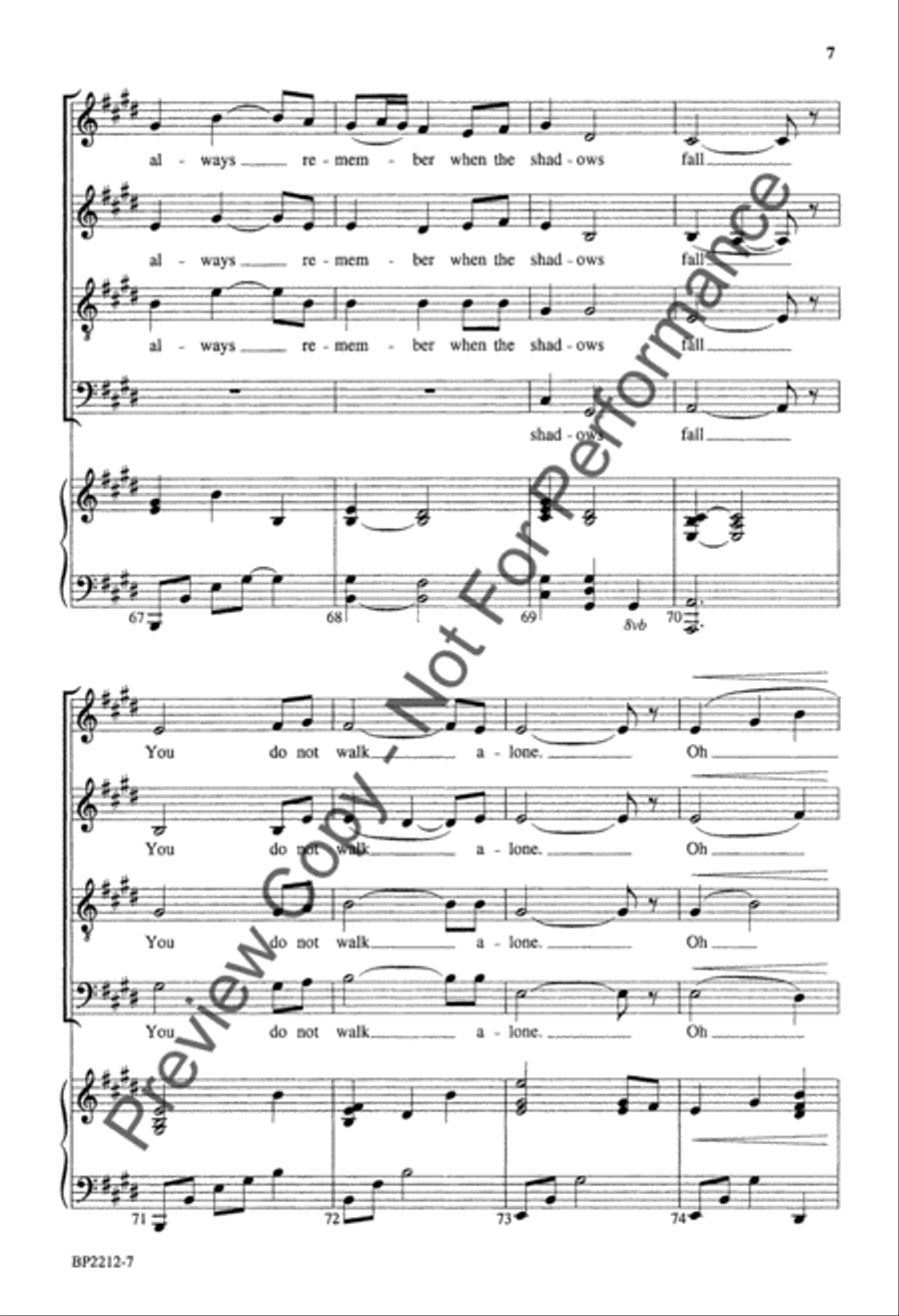 You Do Not Walk Alone 4-Part scores gallery preview page 7