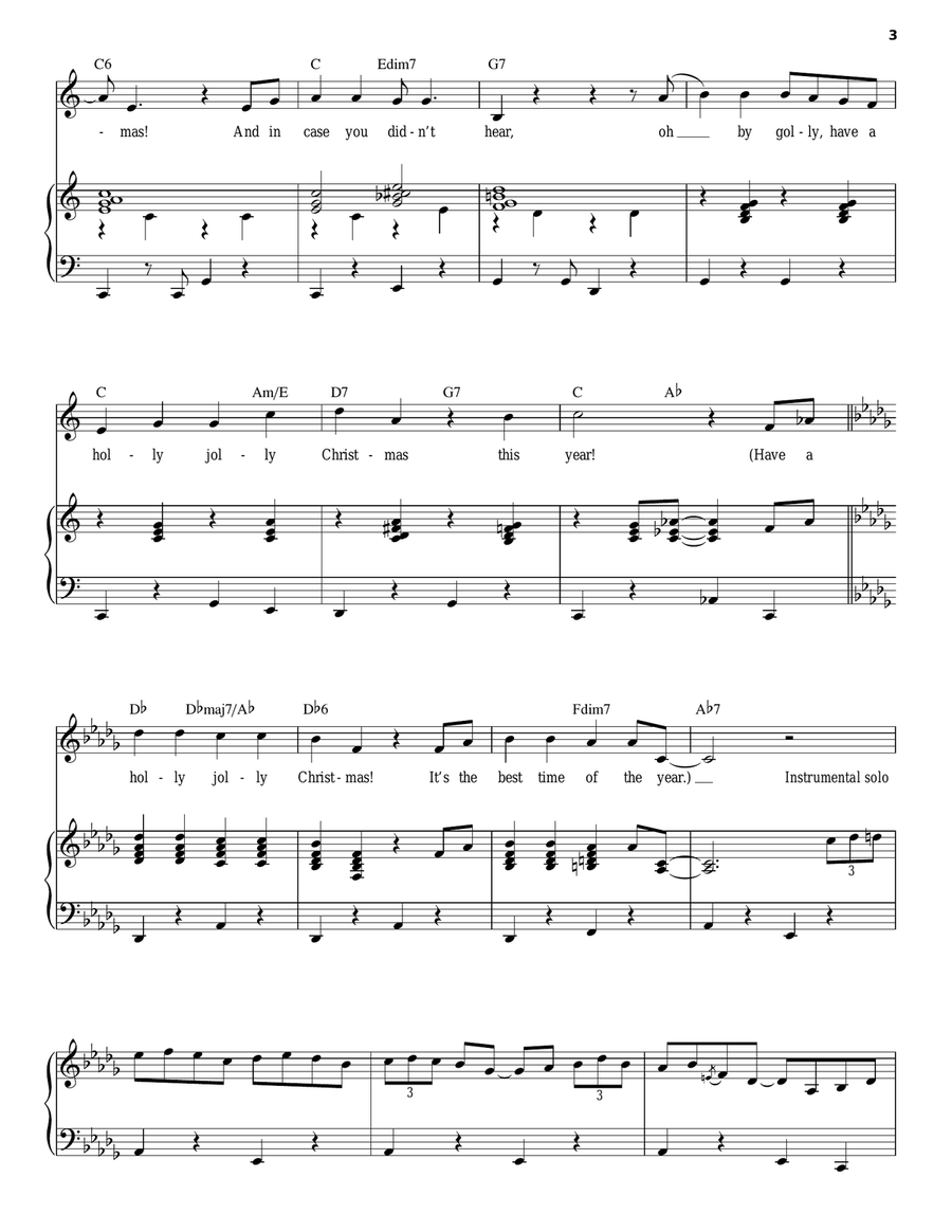 A Holly Jolly Christmas Piano, Vocal scores gallery preview page 3