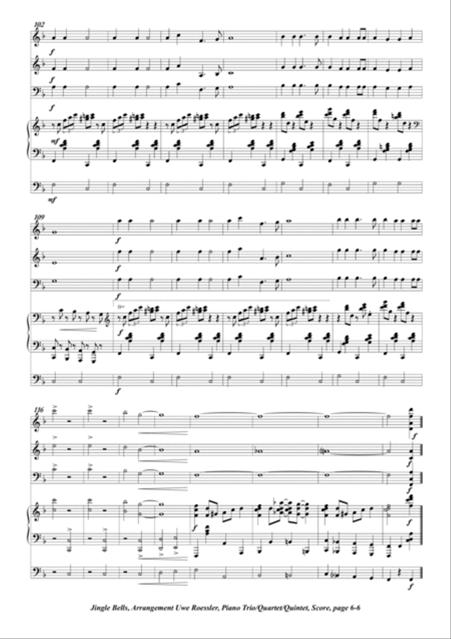 Jingle Bells Piano Trio scores gallery preview page 6
