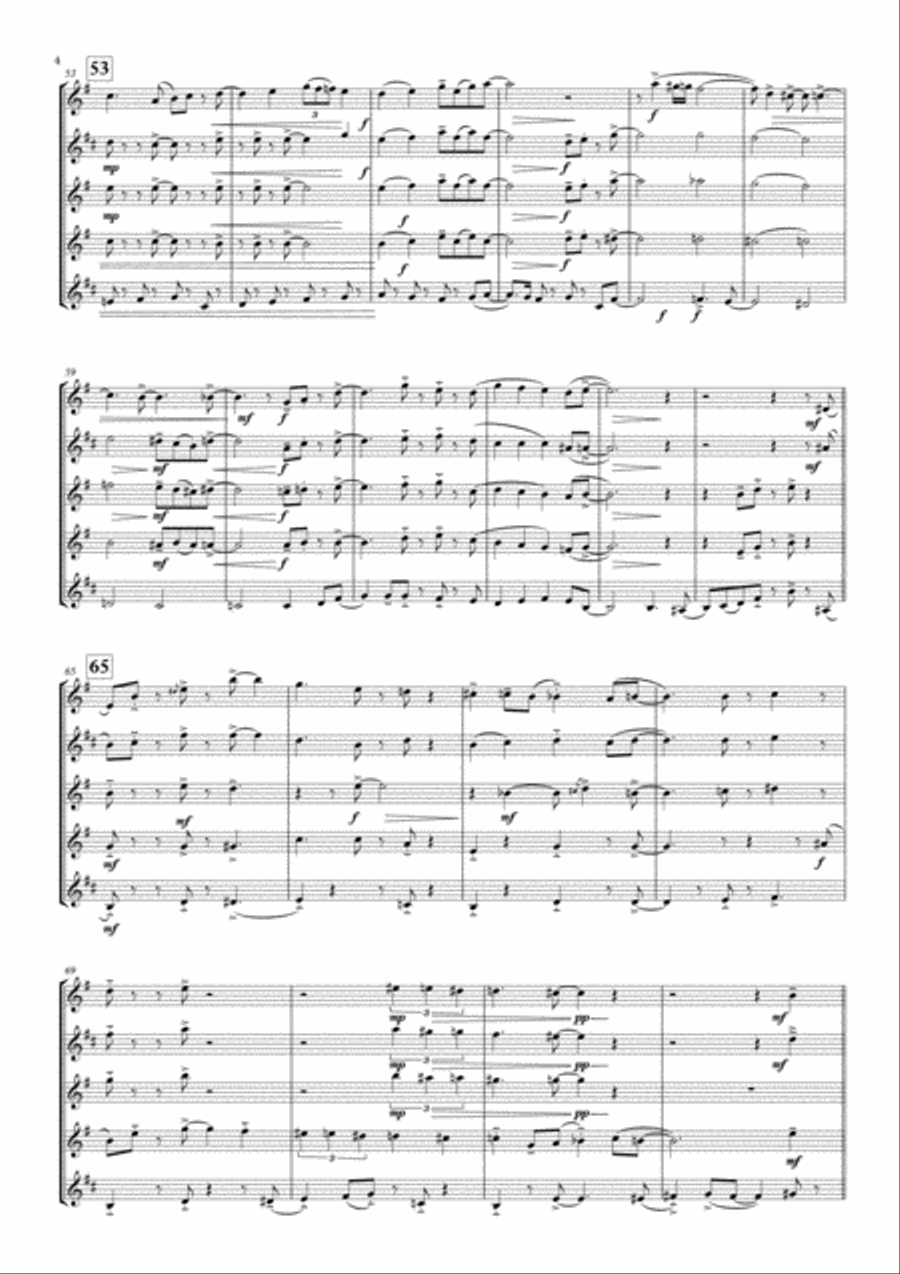 God Rest Ye Tipsy Gentlemen for Saxophone Quintet Saxophone Quintet scores gallery preview page 4
