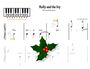 Book cover for The Holly and The Ivy - Pre-staff Finger Number Notation