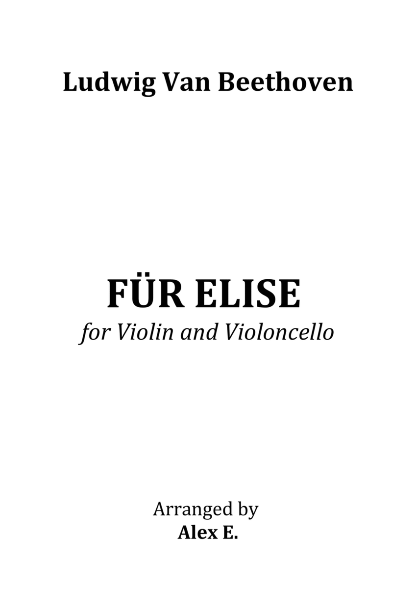 Für Elise - for Violin and Violoncello image number null