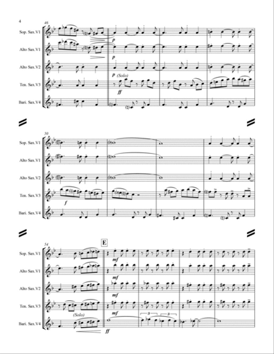 The Girl From Ipanema (Garota De Ipanema) Saxophone Quartet scores gallery preview page 5