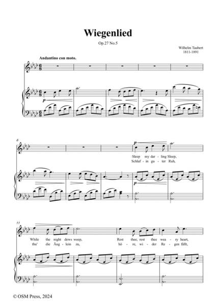 W. Taubert-Wiegenlied(Schlaf in guter Ruh),Ver. I,in A flat Major,Op.27 No.5