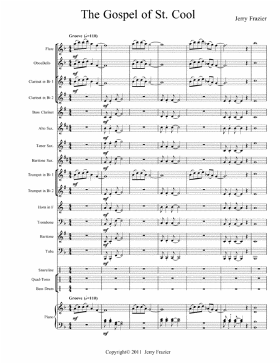 The Gospel of St. Cool Concert Band scores gallery preview page 2