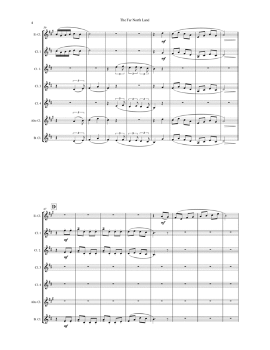 The Far North Land: Passages for Clarinet Choir Clarinet Choir scores gallery preview page 5