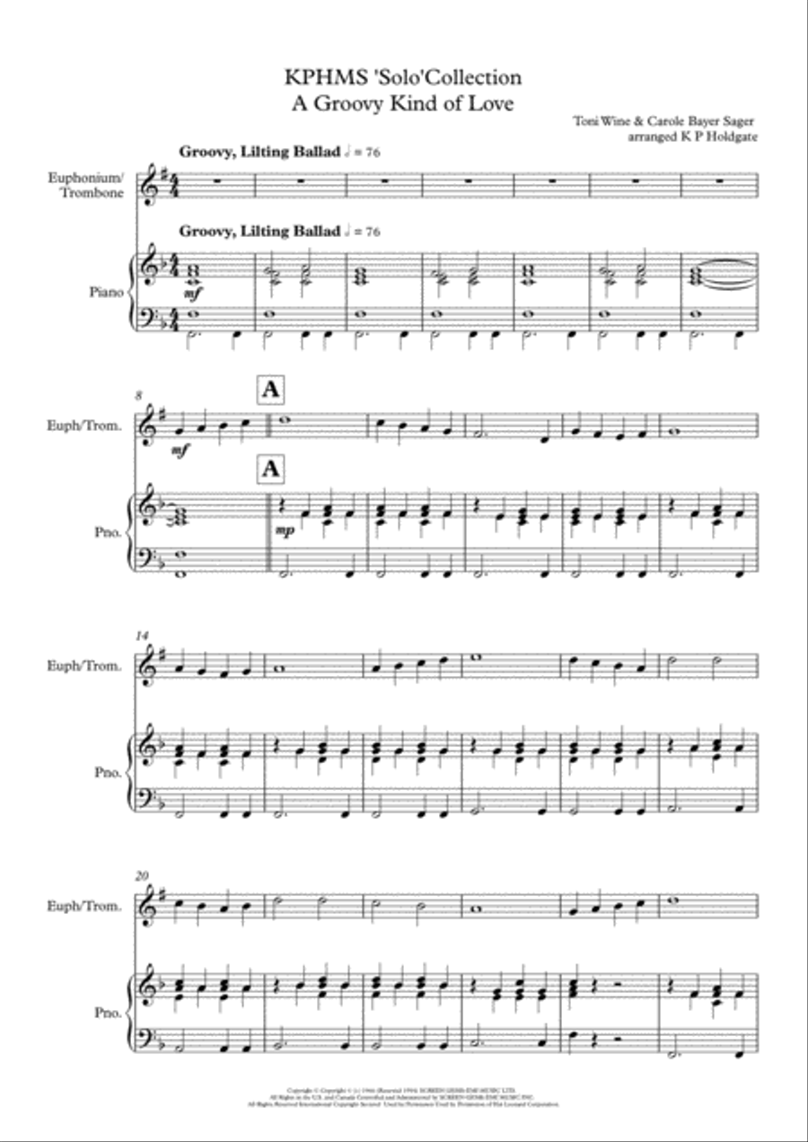A Groovy Kind Of Love Small Ensemble scores gallery preview page 1