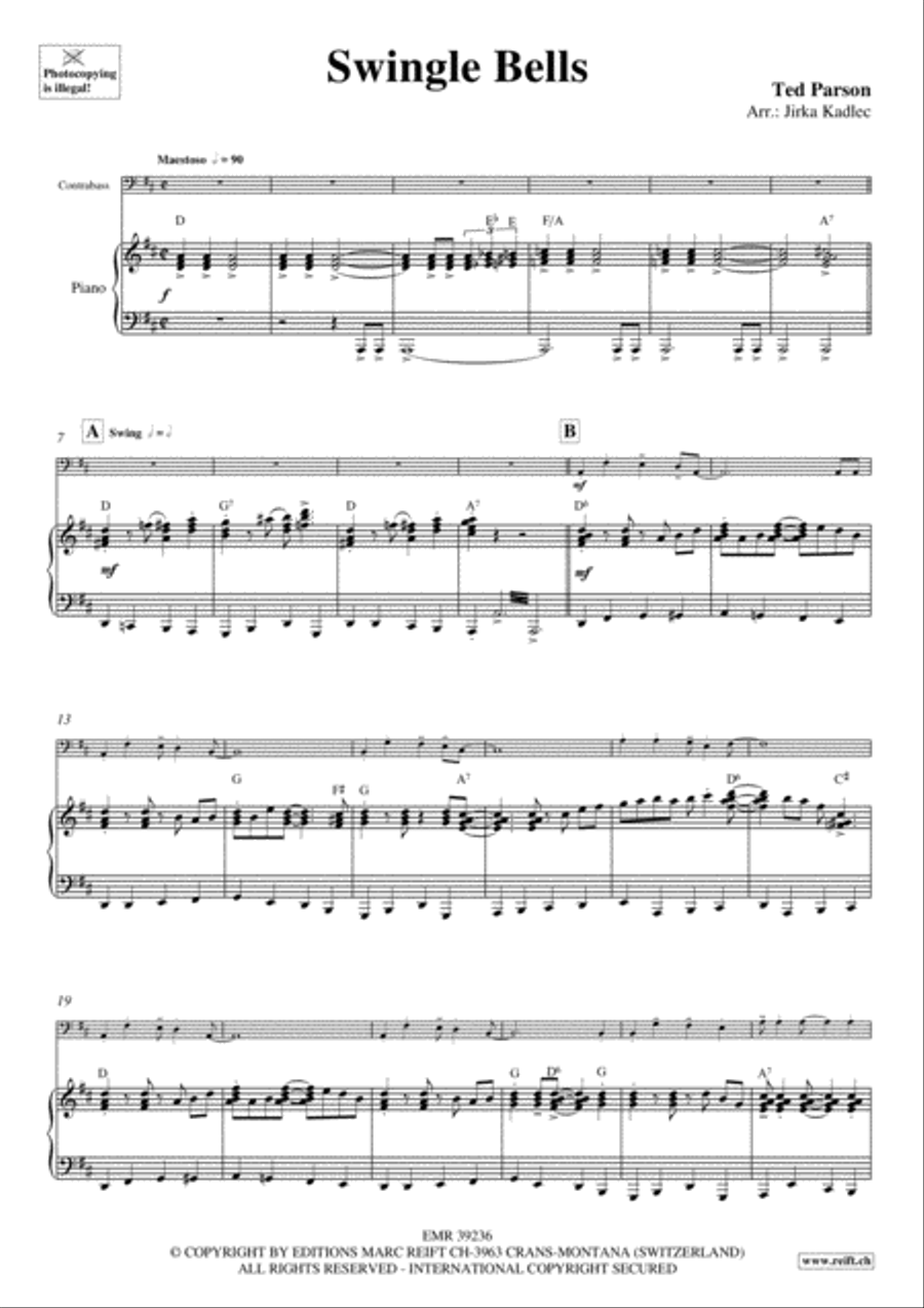 Swingle Bells Double Bass scores gallery preview page 3