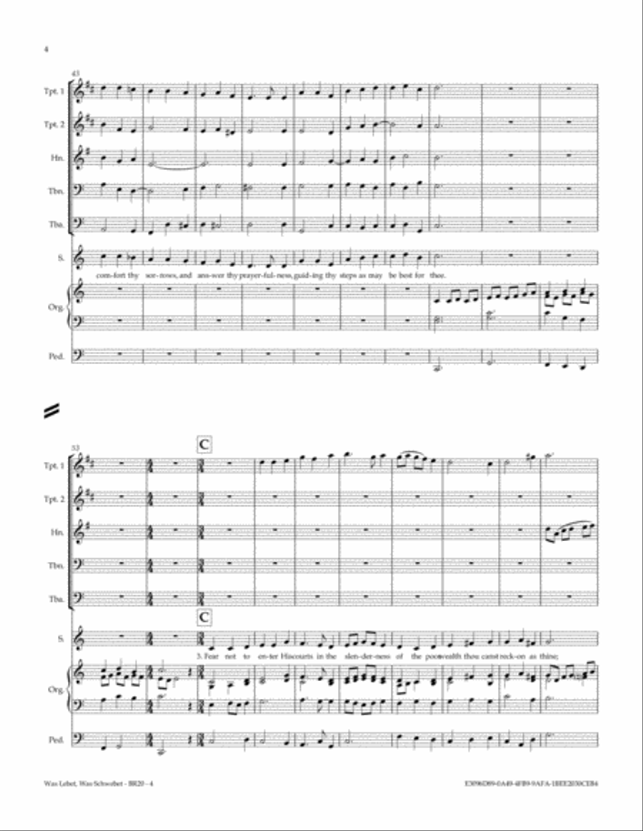 Was Lebet, Was Schwebet (O Worship The Lord In The Beauty Of Holiness) Small Ensemble scores gallery preview page 4