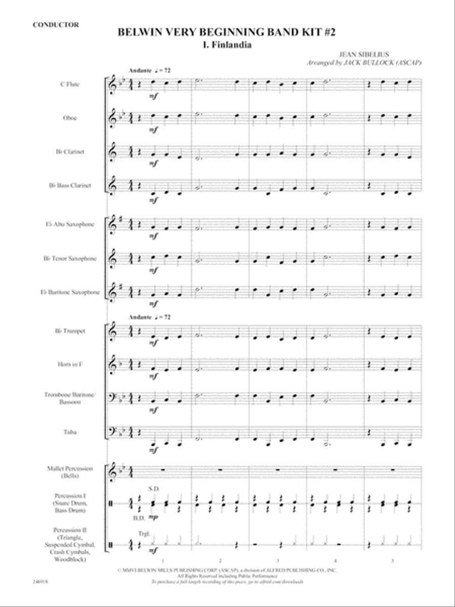 Belwin Very Beginning Band Kit #2: Score Concert Band scores gallery preview page 3