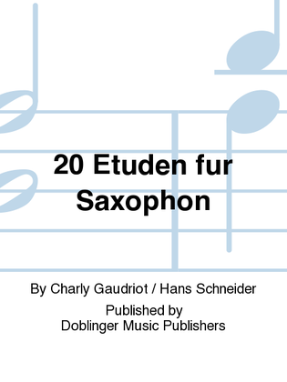 Book cover for 20 Etuden fur Saxophon