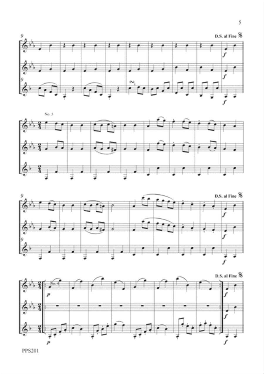 BEETHOVEN WALTZ & 6 ECOSSAISES FOR FLUTE, OBOE & CLARINET Woodwind Trio scores gallery preview page 5