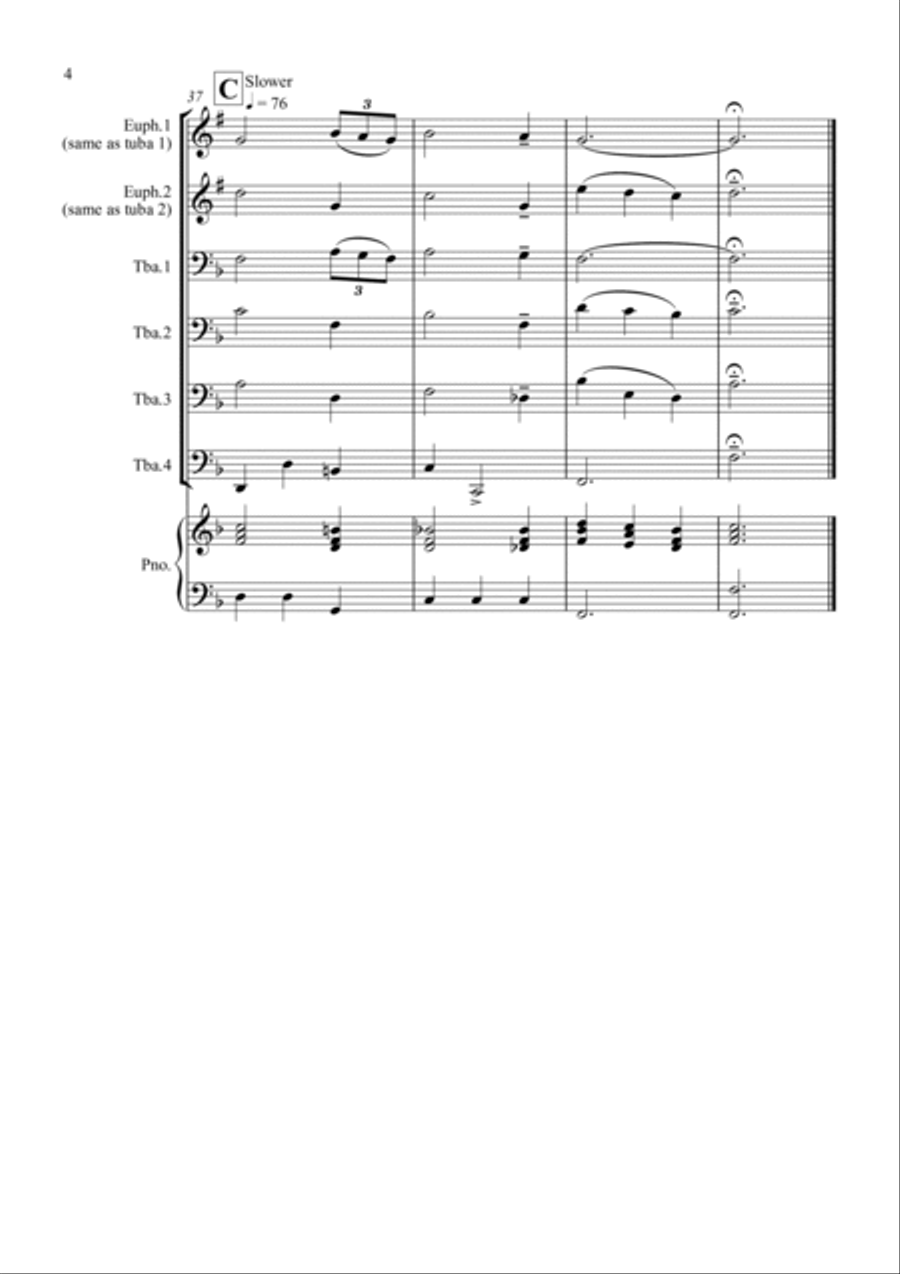 Amazing Grace for Tuba Quartet Amazing Grace for Tuba Quartet Tuba Quartet scores gallery preview page 4
