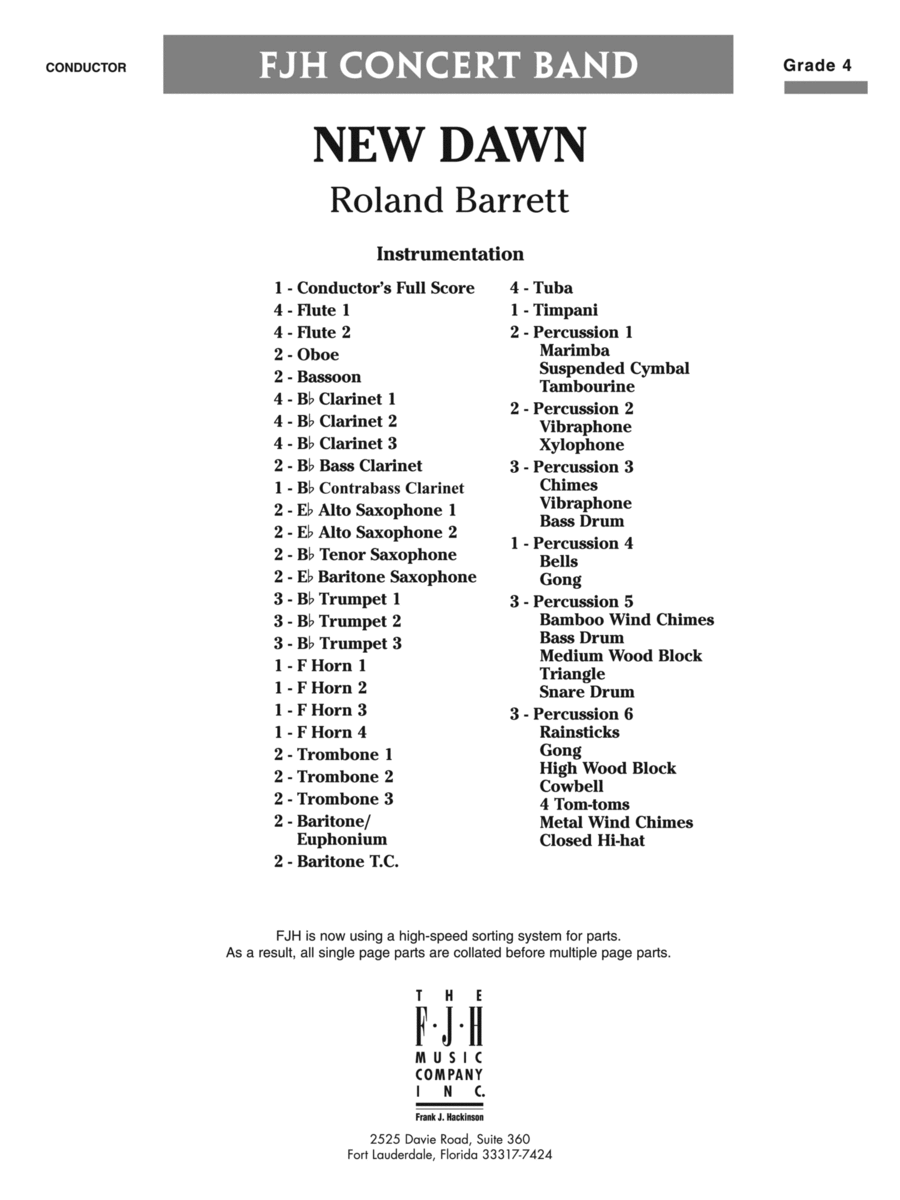 New Dawn: Score Concert Band scores gallery preview page 1