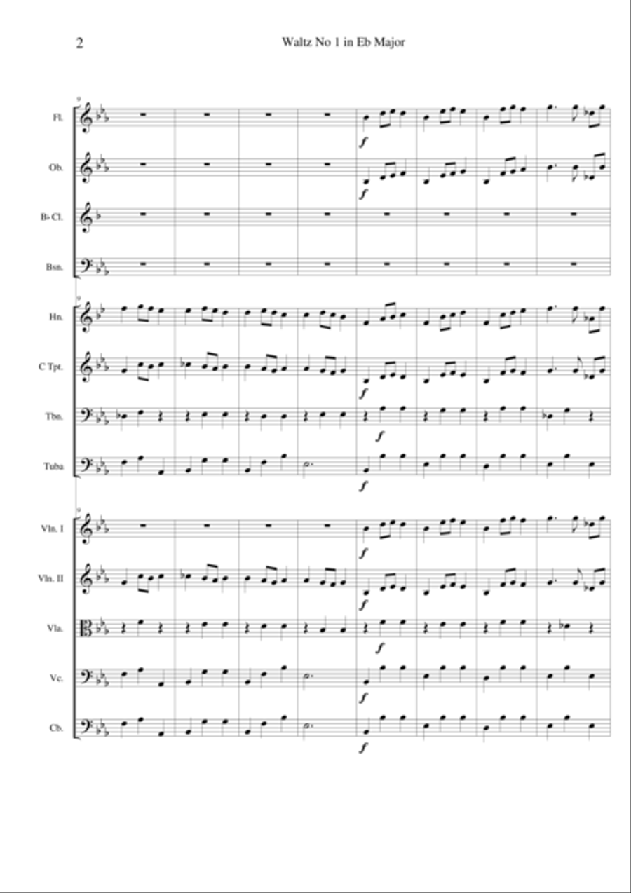Chopin's Waltz No 1 in Eb Major 'Grande Valse Brillante' - Score Only Full Orchestra scores gallery preview page 3