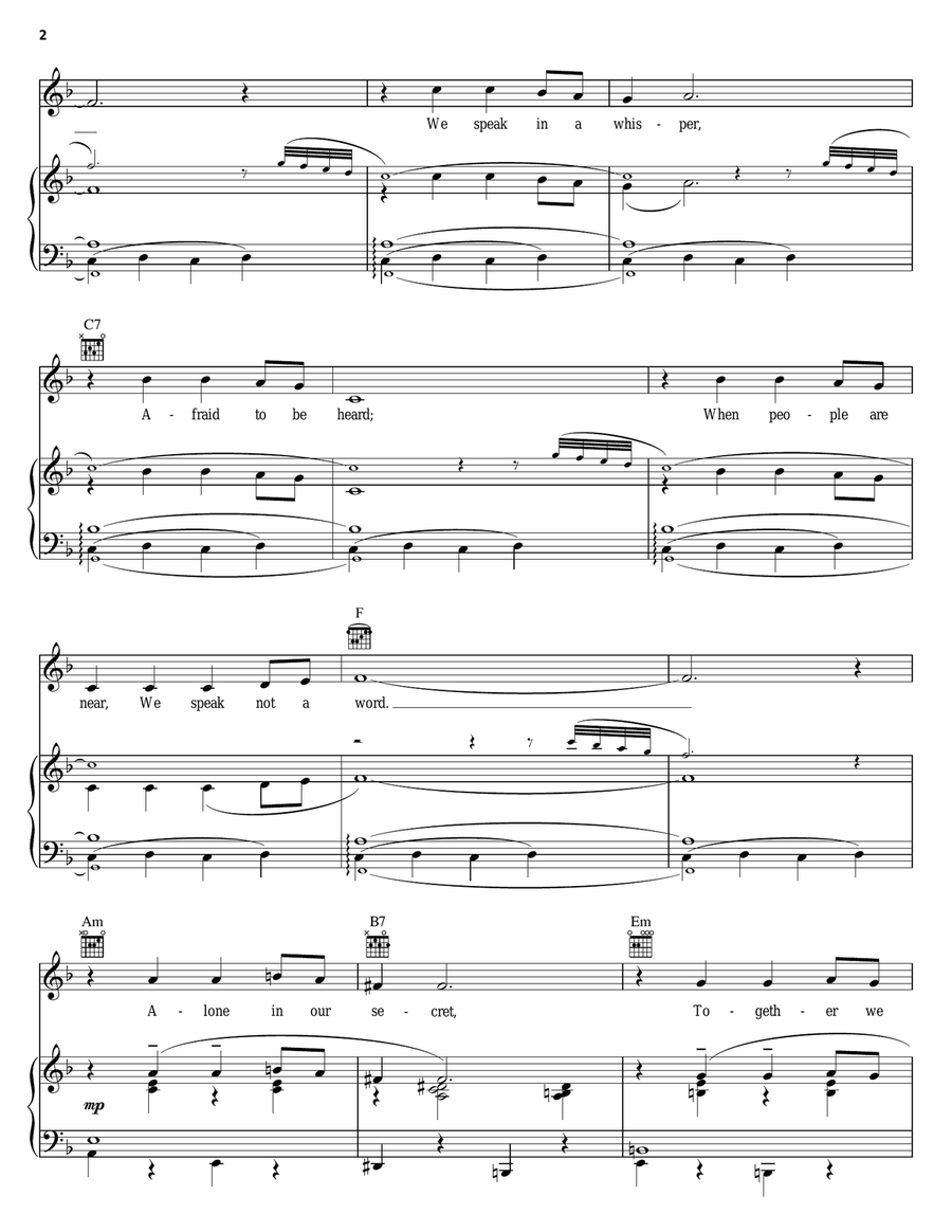 We Kiss In A Shadow We Kiss In A Shadow Piano, Vocal, Guitar scores gallery preview page 2