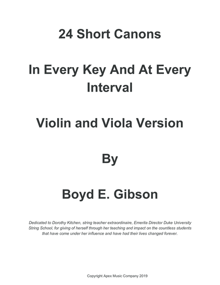 24 Short Canons In Every Key and at Every Interval image number null