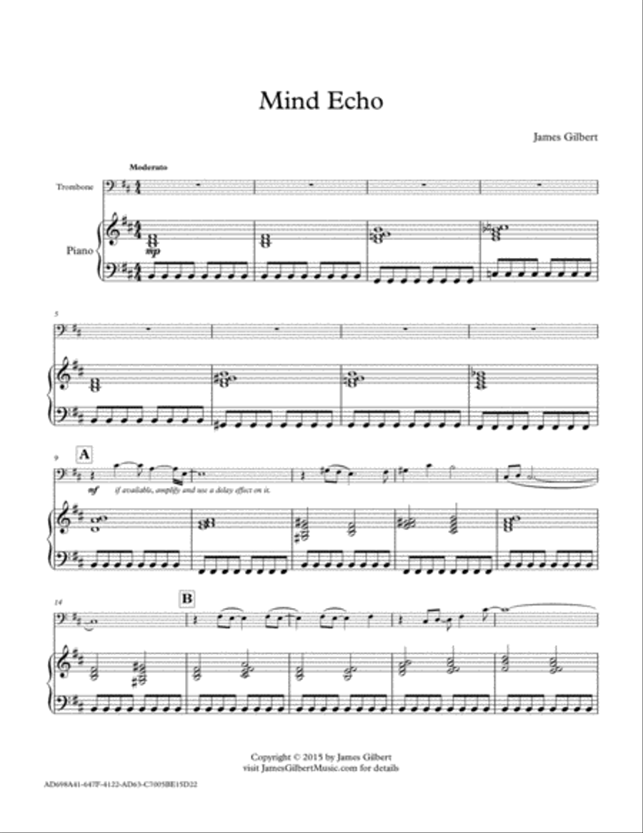Mind Echo Piano scores gallery preview page 1