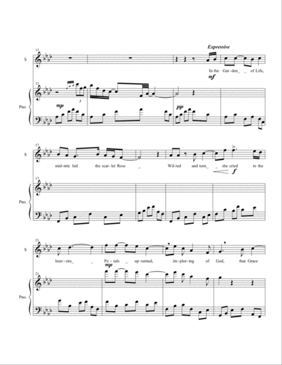Song of the Forgotten Rose for Soprano and Piano Soprano Voice scores gallery preview page 3