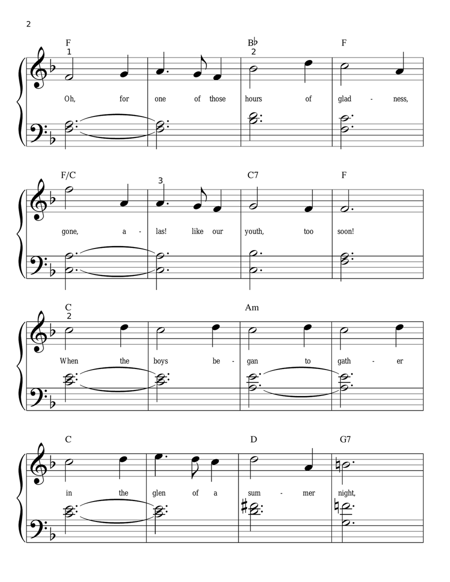 Kerry Dance Easy Piano scores gallery preview page 2