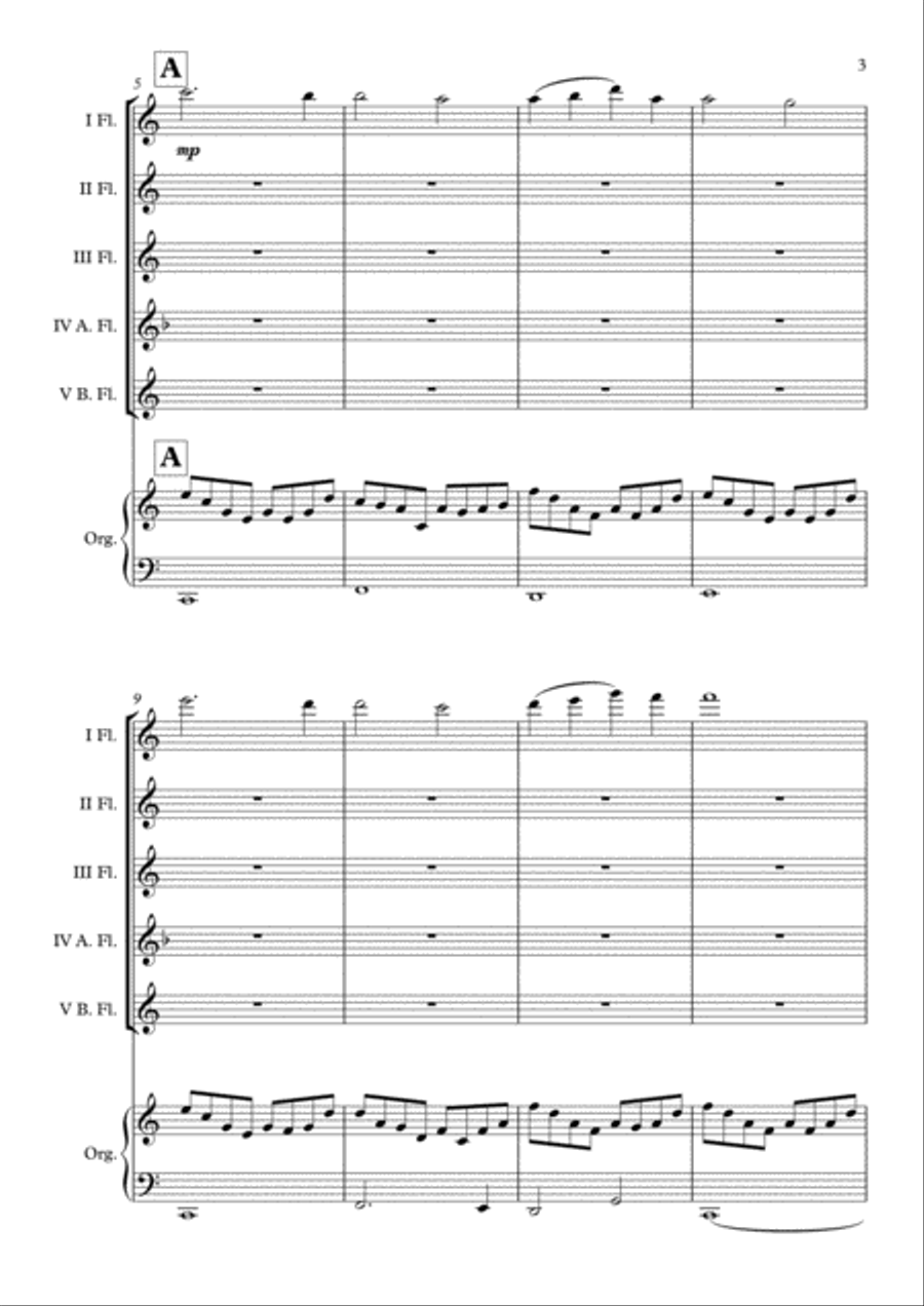 Mr. Bean Animated Series Theme Flute Choir scores gallery preview page 4