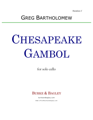 Book cover for Chesapeake Gambol for solo cello