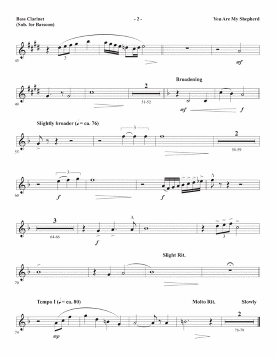 You Are My Shepherd (Psalm 23) - Bass Clarinet (sub. Bassoon)