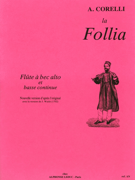 Corelli/veilhan La Follia Treble Recorder & Basso Continuo Book