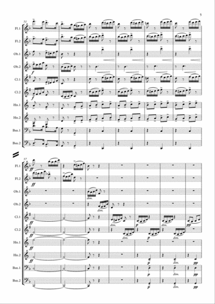 Dvorak: Serenade for Strings Op.22 Mvt. III Scherzo - wind dectet String Orchestra scores gallery preview page 5