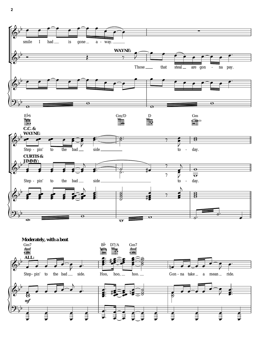 Steppin' To The Bad Side Piano, Vocal, Guitar scores gallery preview page 2